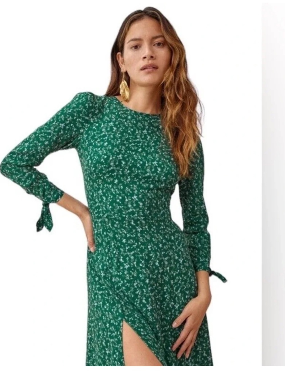 Reformation Midi Dress Rosemarie Green
